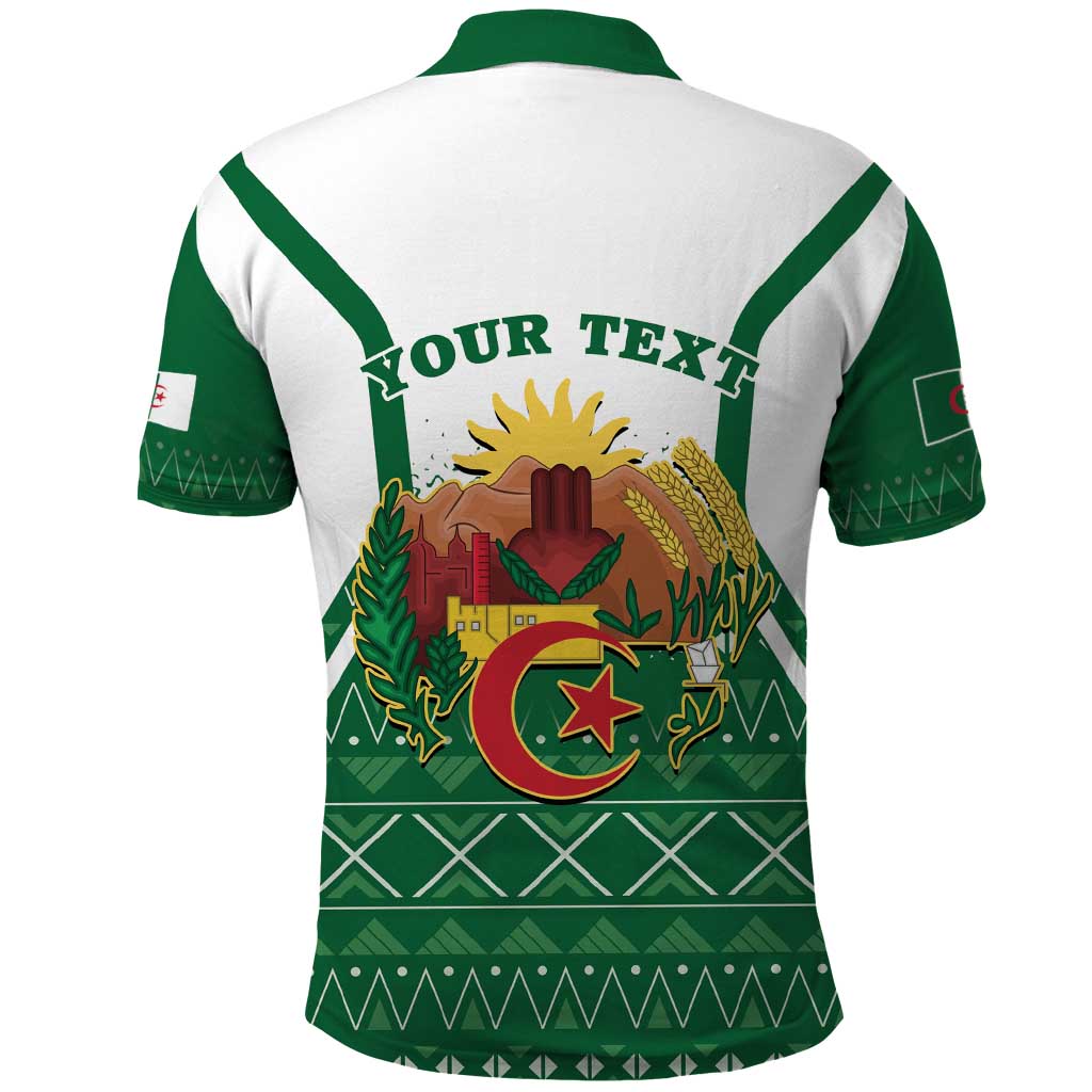 Personalized Algeria Polo Shirt Coat Of Arms African Pattern - Wonder Print Shop