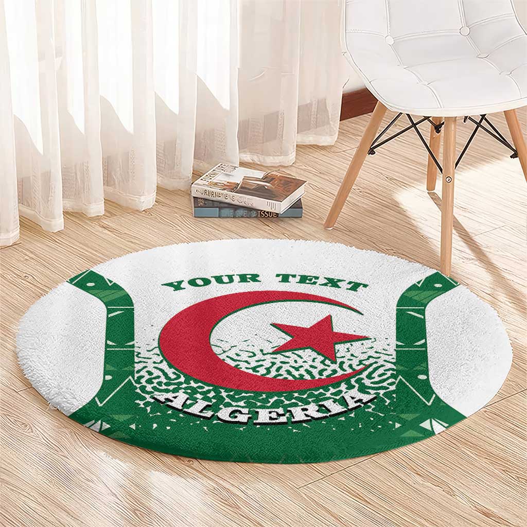 Personalized Algeria Round Carpet Coat Of Arms African Pattern