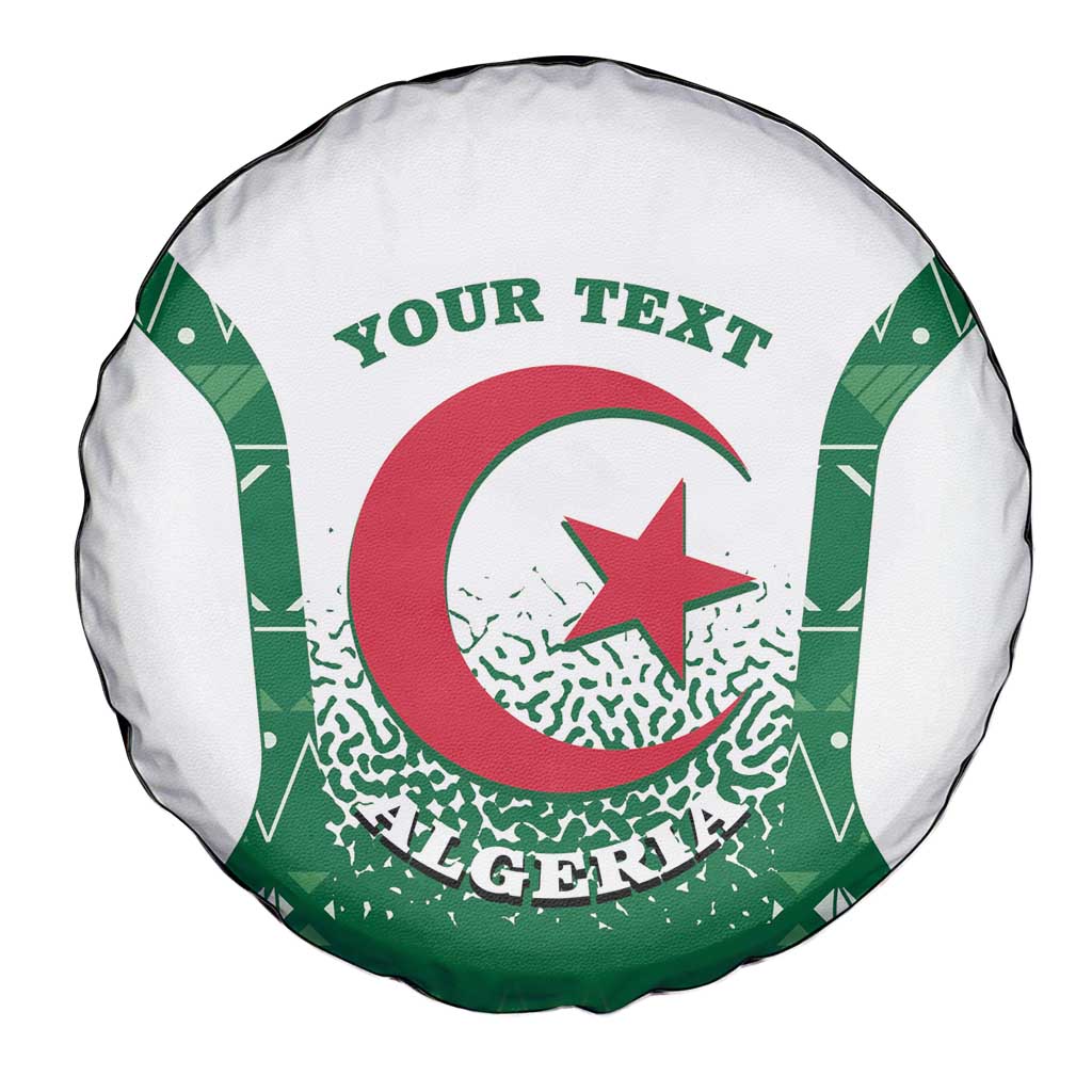 Personalized Algeria Spare Tire Cover Coat Of Arms African Pattern - Wonder Print Shop