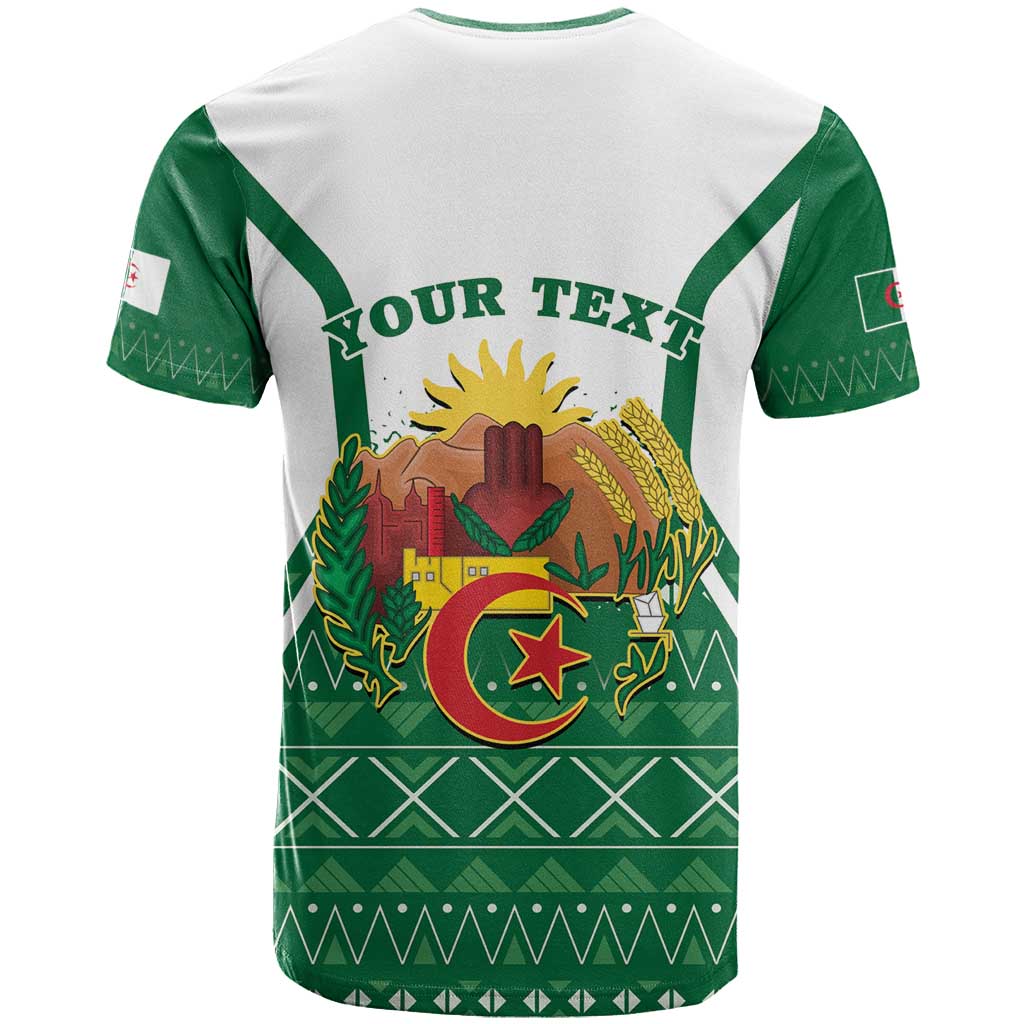 Personalized Algeria T Shirt Coat Of Arms African Pattern - Wonder Print Shop