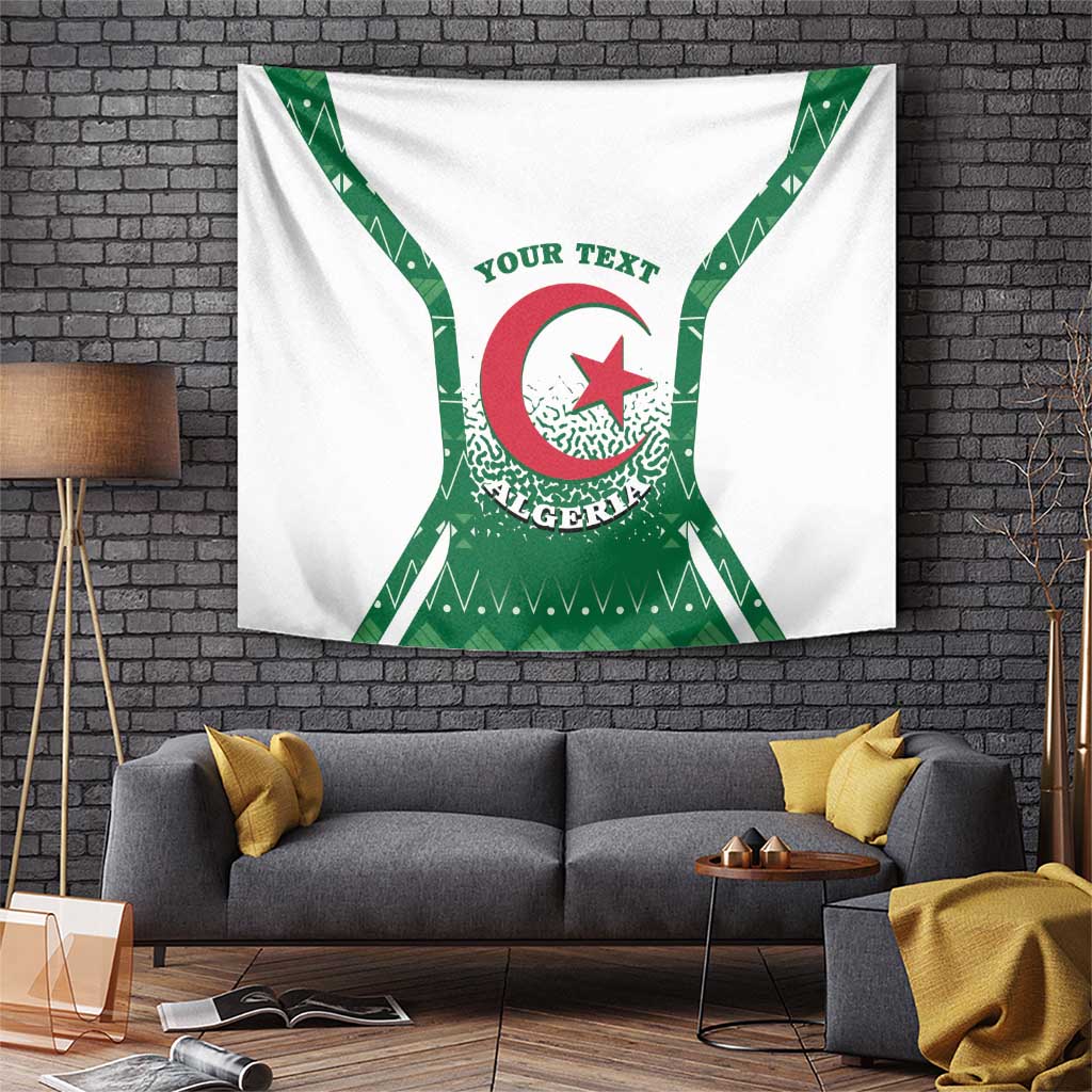 Personalized Algeria Tapestry Coat Of Arms African Pattern - Wonder Print Shop
