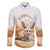 Fennec Fox Algeria Family Matching Off The Shoulder Long Sleeve Dress and Hawaiian Shirt Algerian Sahara - Wonder Print Shop