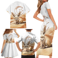 Fennec Fox Algeria Family Matching Short Sleeve Bodycon Dress and Hawaiian Shirt Algerian Sahara - Wonder Print Shop