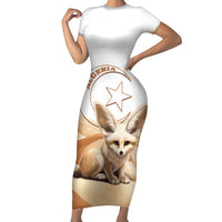 Fennec Fox Algeria Family Matching Short Sleeve Bodycon Dress and Hawaiian Shirt Algerian Sahara - Wonder Print Shop