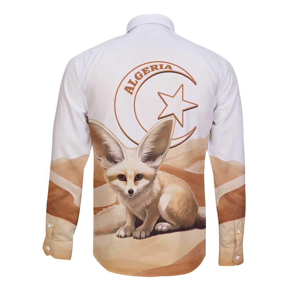 Fennec Fox Algeria Long Sleeve Button Shirt Algerian Sahara - Wonder Print Shop