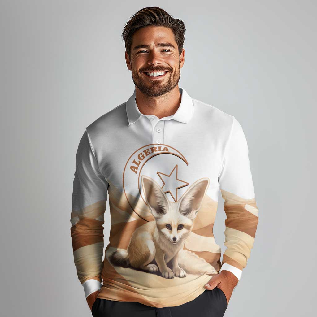 Fennec Fox Algeria Long Sleeve Polo Shirt Algerian Sahara - Wonder Print Shop