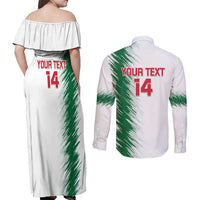 Custom Algeria Football Couples Matching Off Shoulder Maxi Dress and Long Sleeve Button Shirt Go The Greens - Wonder Print Shop