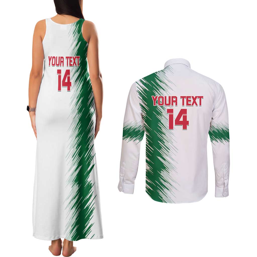 Custom Algeria Football Couples Matching Tank Maxi Dress and Long Sleeve Button Shirt Go The Greens - Wonder Print Shop