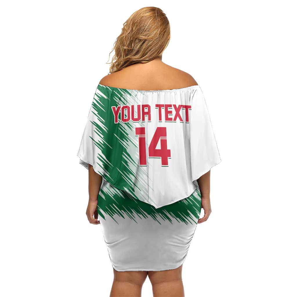 Custom Algeria Football Family Matching Off Shoulder Short Dress and Hawaiian Shirt Go The Greens - Wonder Print Shop