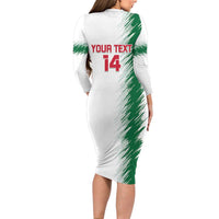 Custom Algeria Football Long Sleeve Bodycon Dress Go The Greens - Wonder Print Shop