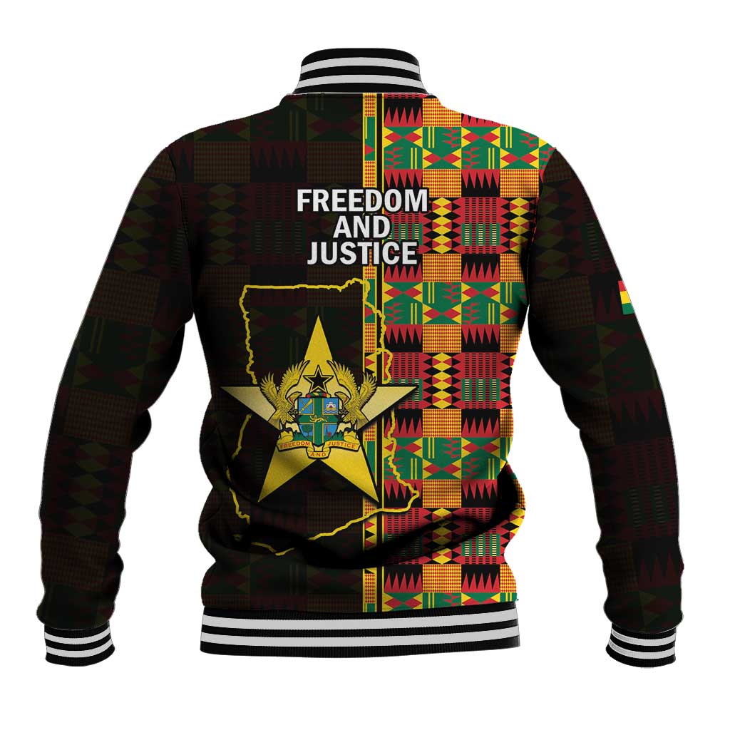 Ghana 1957 Baseball Jacket Independence Anniversary Kente Pattern