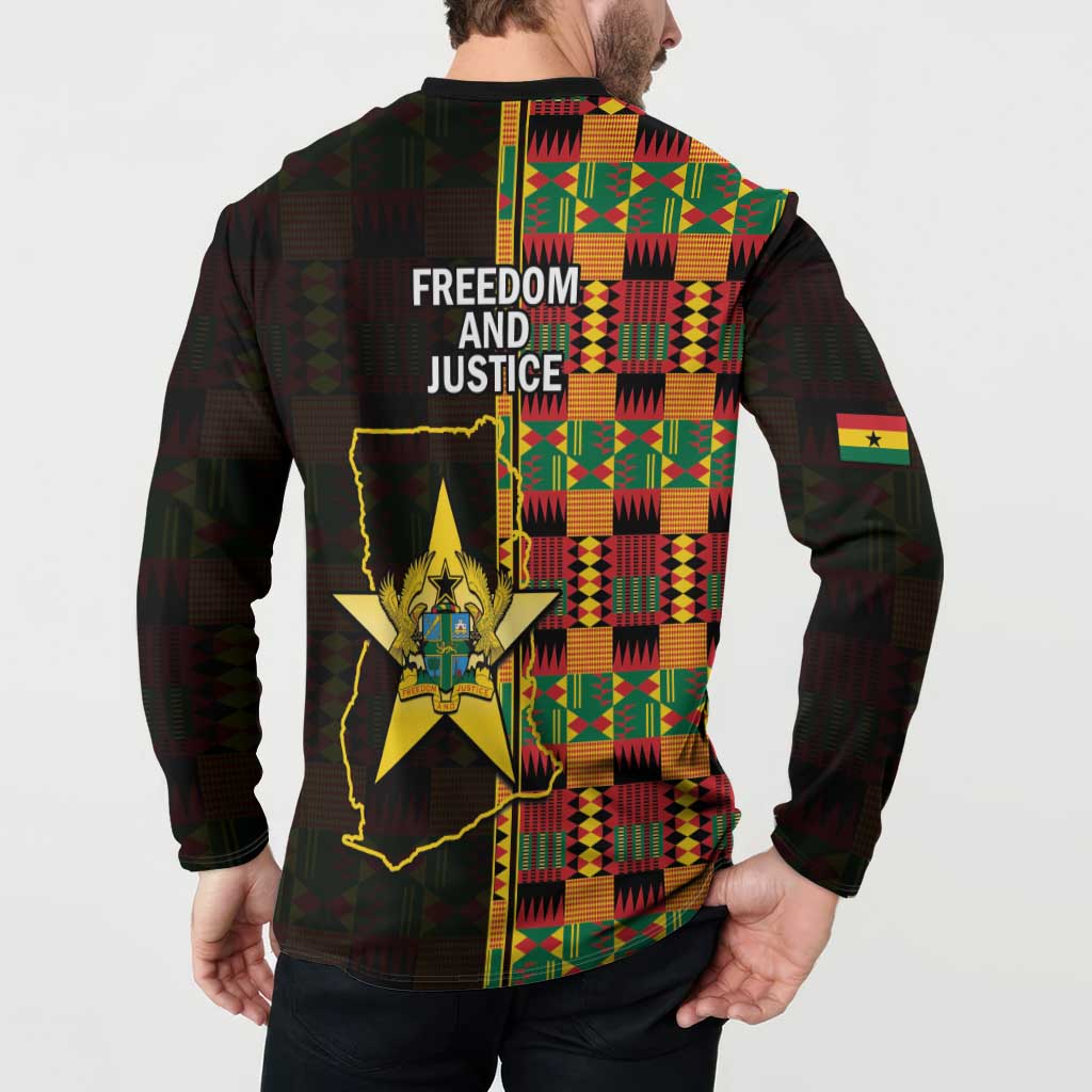 Ghana 1957 Button Sweatshirt Independence Anniversary Kente Pattern