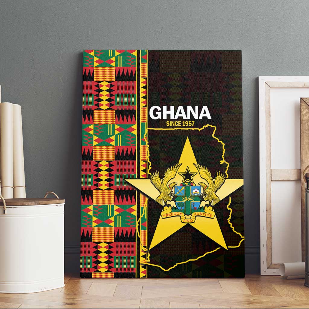 Ghana 1957 Canvas Wall Art Independence Anniversary Kente Pattern