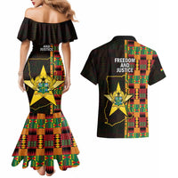 Ghana 1957 Couples Matching Mermaid Dress and Hawaiian Shirt Independence Anniversary Kente Pattern