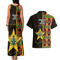 Ghana 1957 Couples Matching Tank Maxi Dress and Hawaiian Shirt Independence Anniversary Kente Pattern