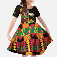 Ghana 1957 Kid Short Sleeve Dress Independence Anniversary Kente Pattern