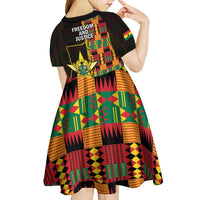 Ghana 1957 Kid Short Sleeve Dress Independence Anniversary Kente Pattern