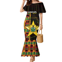 Ghana 1957 Mermaid Dress Independence Anniversary Kente Pattern