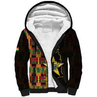 Ghana 1957 Sherpa Hoodie Independence Anniversary Kente Pattern