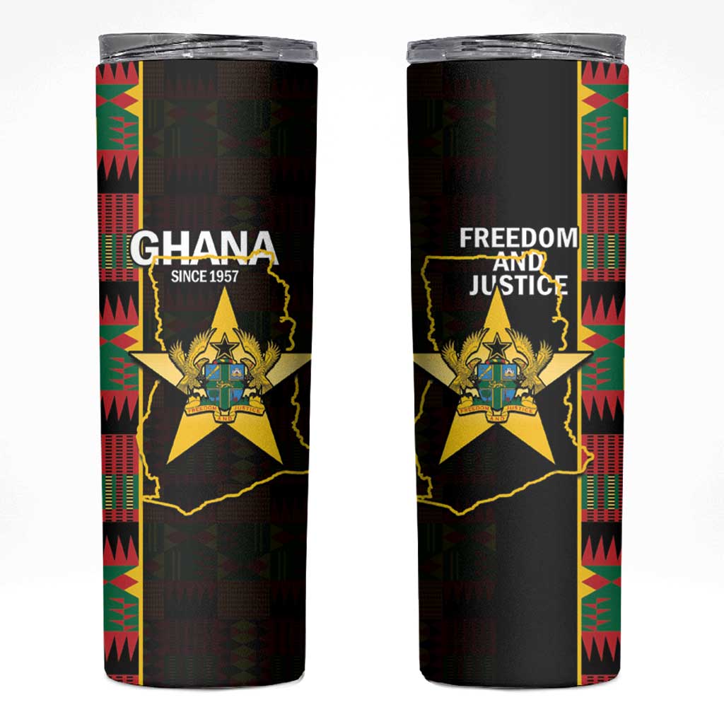 Ghana 1957 Skinny Tumbler Independence Anniversary Kente Pattern