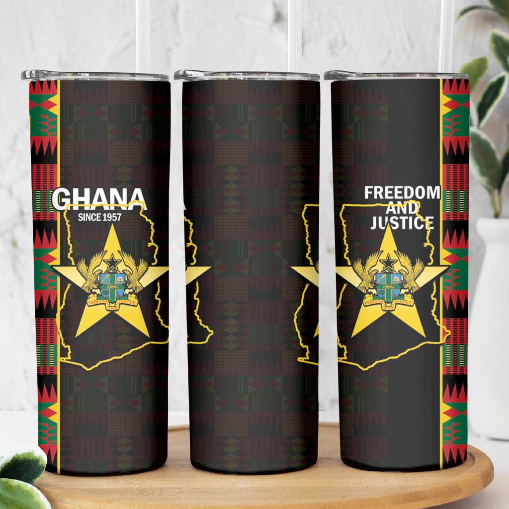 Ghana 1957 Skinny Tumbler Independence Anniversary Kente Pattern
