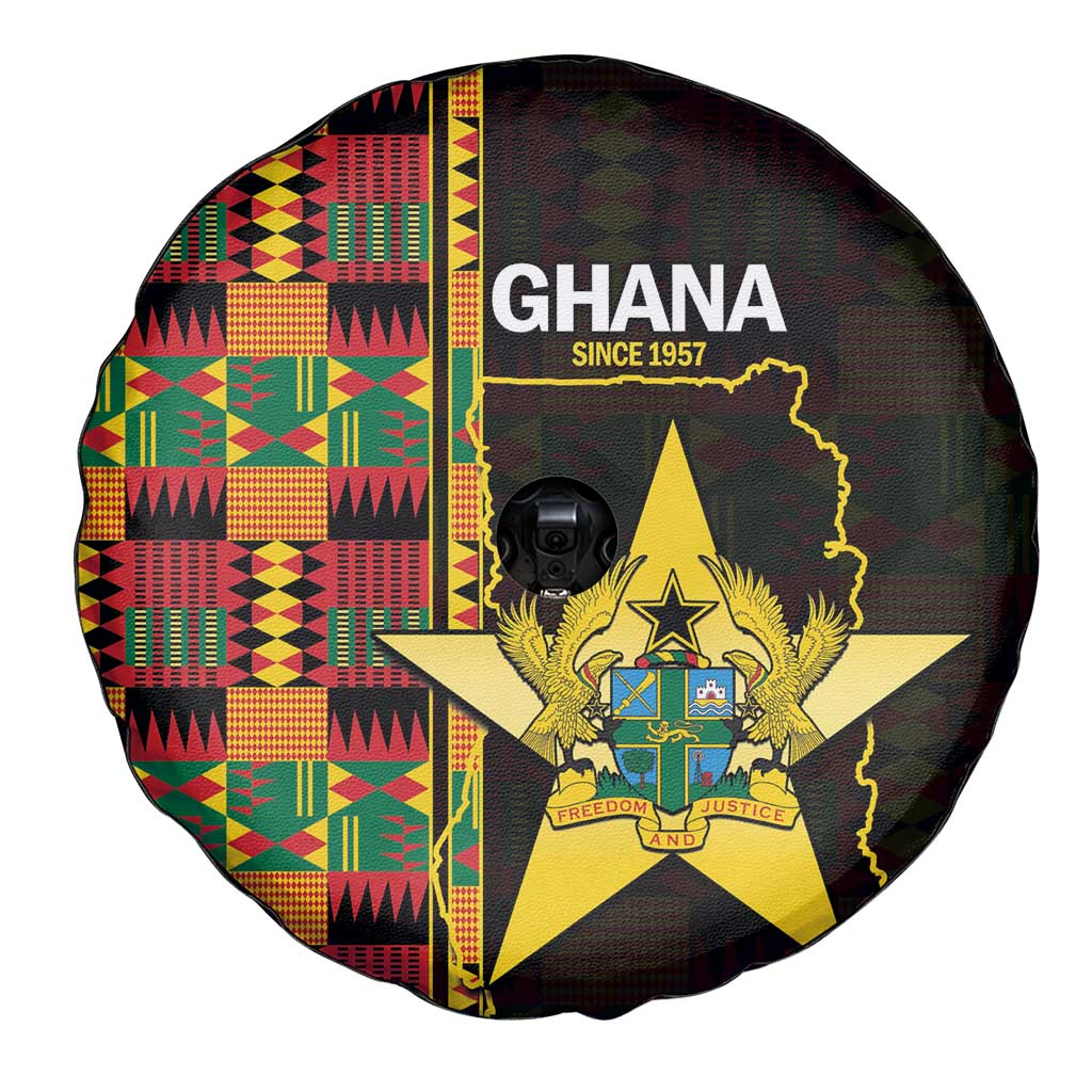 Ghana 1957 Spare Tire Cover Independence Anniversary Kente Pattern