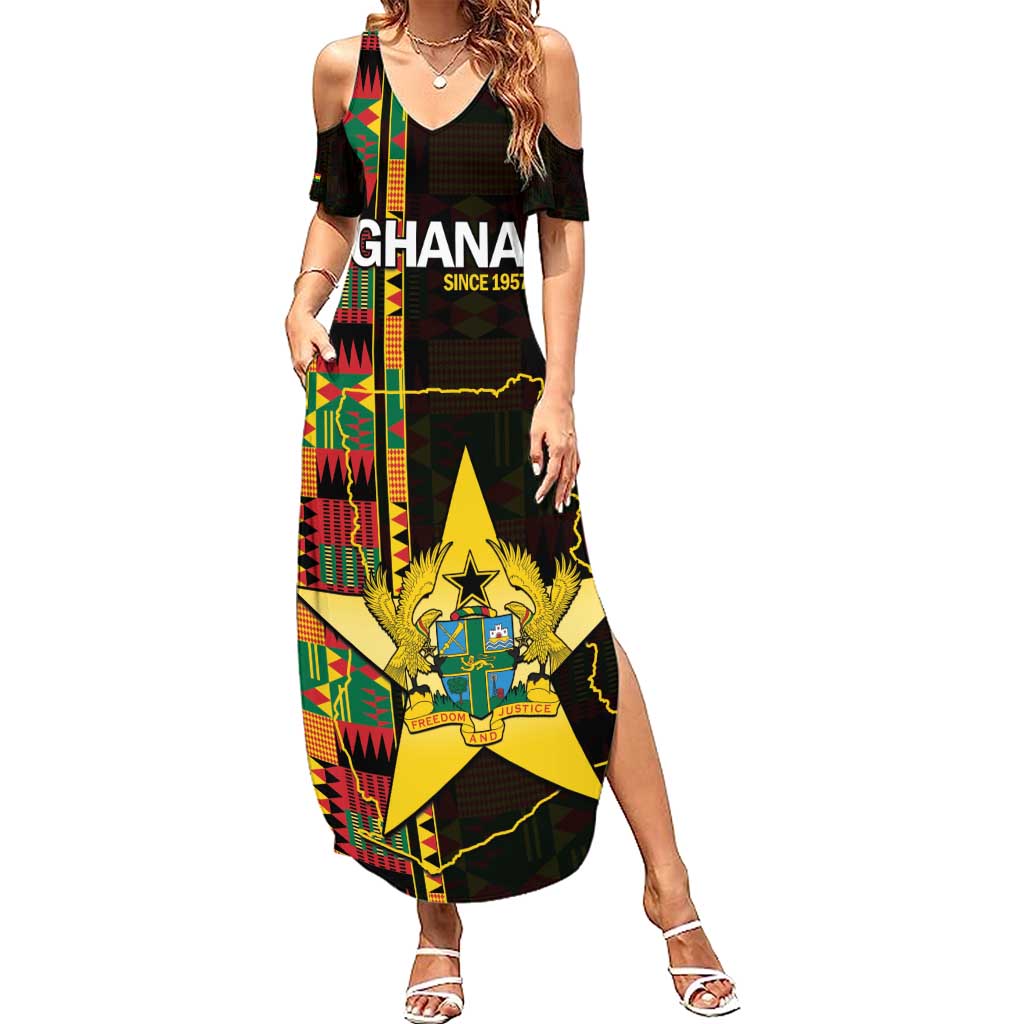 Ghana 1957 Summer Maxi Dress Independence Anniversary Kente Pattern