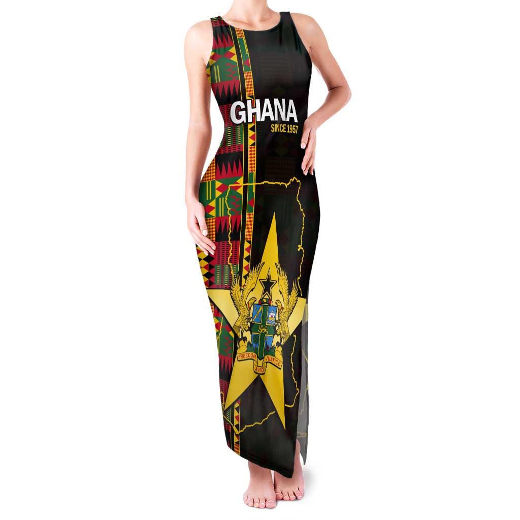 Ghana 1957 Tank Maxi Dress Independence Anniversary Kente Pattern