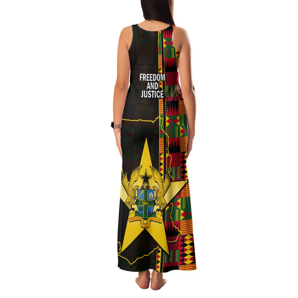 Ghana 1957 Tank Maxi Dress Independence Anniversary Kente Pattern