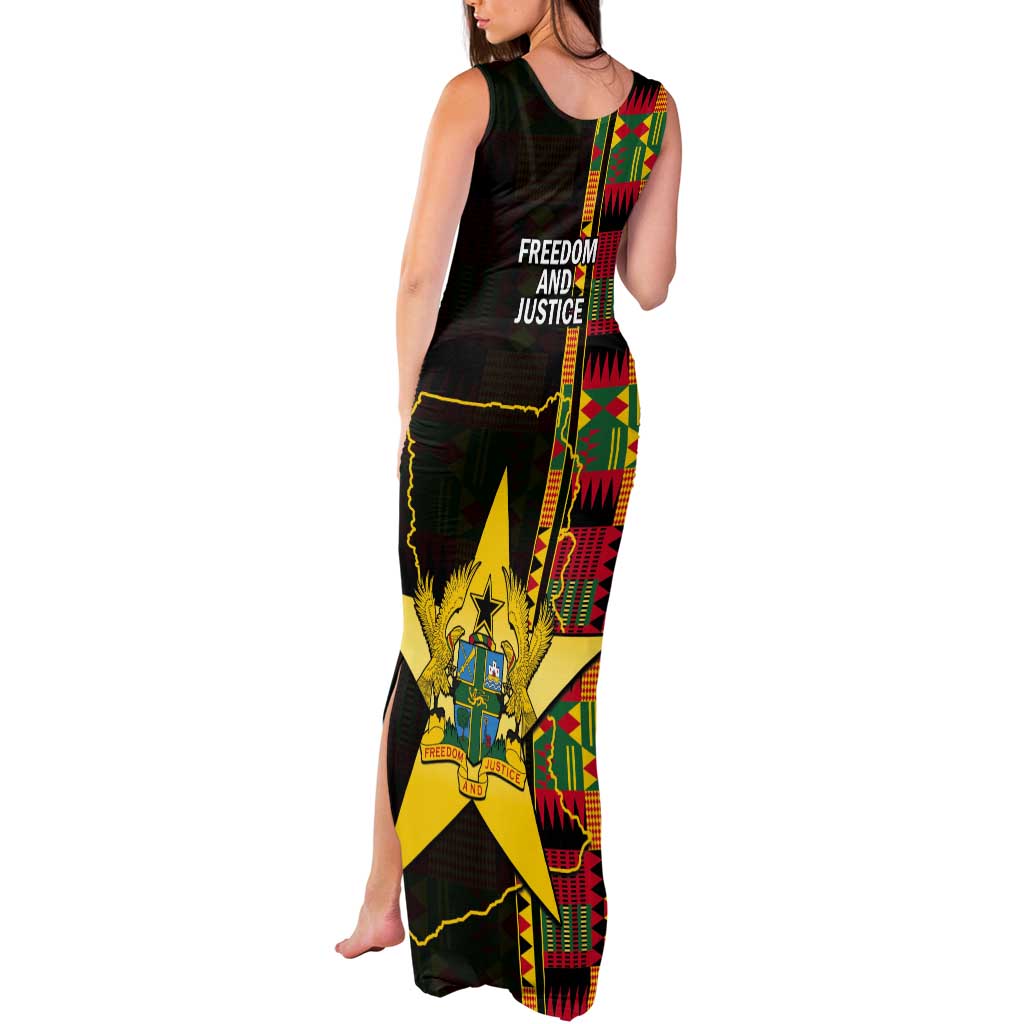 Ghana 1957 Tank Maxi Dress Independence Anniversary Kente Pattern