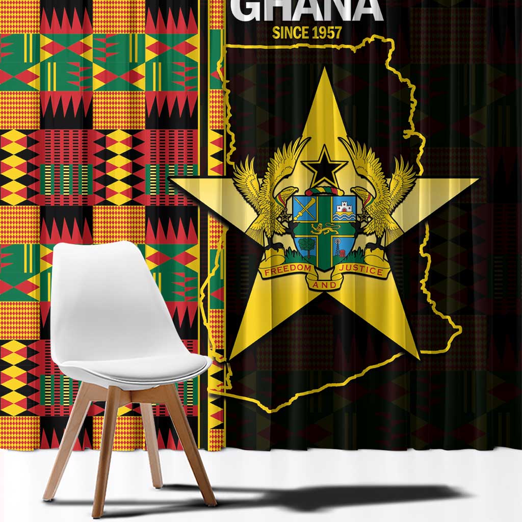 Ghana 1957 Window Curtain Independence Anniversary Kente Pattern