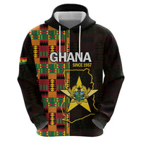 Ghana 1957 Zip Hoodie Independence Anniversary Kente Pattern