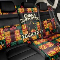 Custom Ghana Football Back Car Seat Cover 2025 Go Black Stars Adinkra pattern