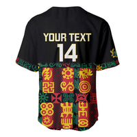 Custom Ghana Football Baseball Jersey 2025 Go Black Stars Adinkra pattern