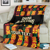 Custom Ghana Football Blanket 2025 Go Black Stars Adinkra pattern