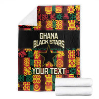Custom Ghana Football Blanket 2025 Go Black Stars Adinkra pattern
