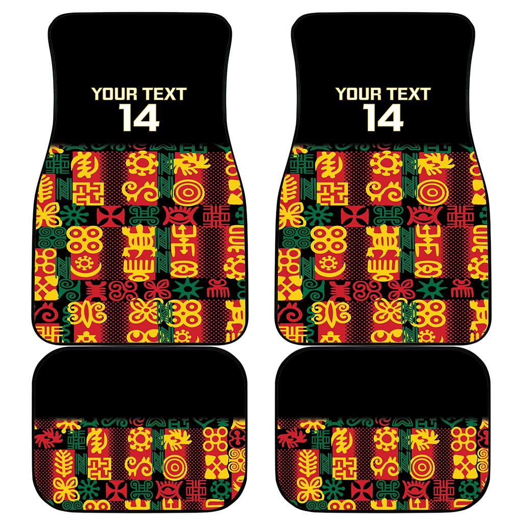 Custom Ghana Football Car Mats 2025 Go Black Stars Adinkra pattern