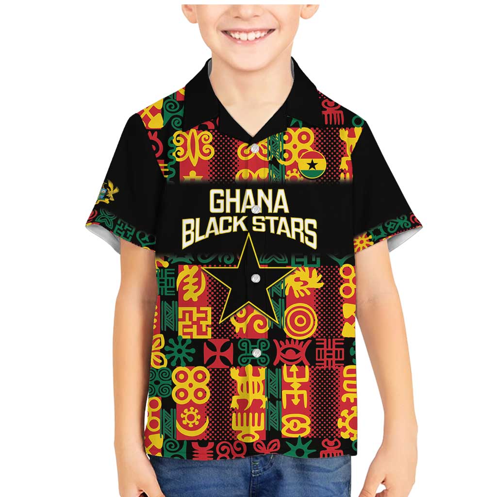 Custom Ghana Football Family Matching Mermaid Dress and Hawaiian Shirt 2025 Go Black Stars Adinkra pattern