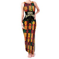 Custom Ghana Football Family Matching Tank Maxi Dress and Hawaiian Shirt 2025 Go Black Stars Adinkra pattern