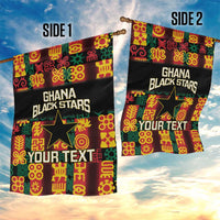 Custom Ghana Football Garden Flag 2025 Go Black Stars Adinkra pattern
