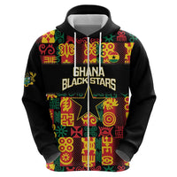 Custom Ghana Football Hoodie 2025 Go Black Stars Adinkra pattern