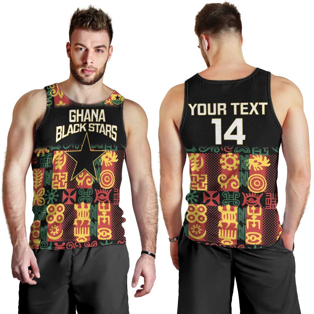 Custom Ghana Football Men Tank Top 2025 Go Black Stars Adinkra pattern