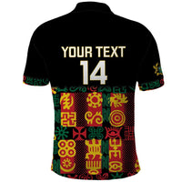 Custom Ghana Football Polo Shirt 2025 Go Black Stars Adinkra pattern