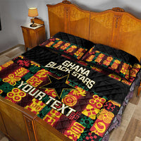 Custom Ghana Football Quilt Bed Set 2025 Go Black Stars Adinkra pattern