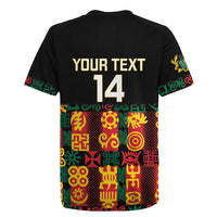 Custom Ghana Football Rugby Jersey 2025 Go Black Stars Adinkra pattern