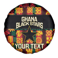 Custom Ghana Football Spare Tire Cover 2025 Go Black Stars Adinkra pattern