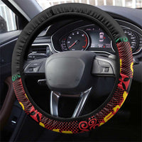 Ghana Football Steering Wheel Cover 2025 Go Black Stars Adinkra pattern