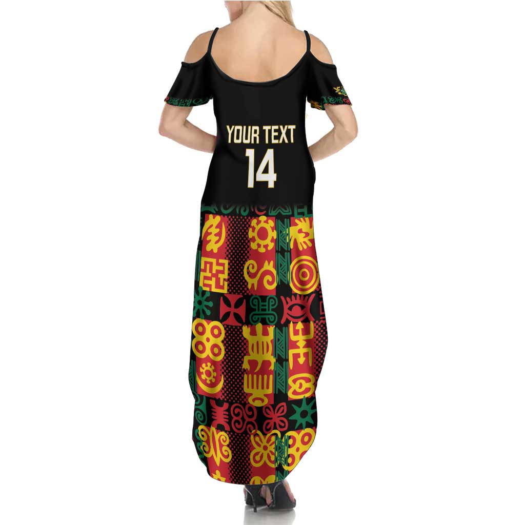 Custom Ghana Football Summer Maxi Dress 2025 Go Black Stars Adinkra pattern