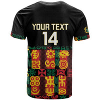 Custom Ghana Football T Shirt 2025 Go Black Stars Adinkra pattern