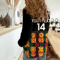 Custom Ghana Football Women Casual Shirt 2025 Go Black Stars Adinkra pattern